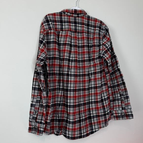 Alesbury Long Sleeve Flannel Button Up Shirt Red Gray Plaid NWT Men Size Large - Picture 6 of 9